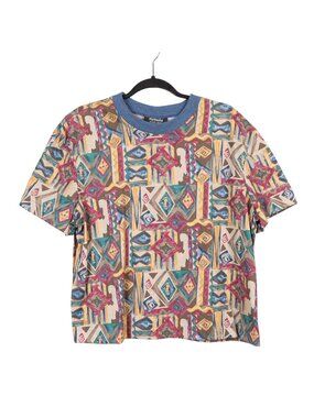 Nebula VTG Crewneck Cropped Shirt 12 Adult 90s Geometric Sportswear Short Sleeve
